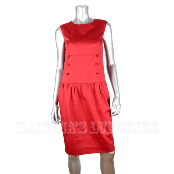 YVES SAINT LAURENT YSL DRESS EDITION 24 RED COTTON sz 40 US 4 - Picture 1 of 7